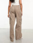 ASOS DESIGN cord pull on cargo trouser in biscuit