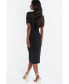 Women's Scuba Crepe Chiffon Sleeve Midi Dress