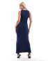 Mamalicious Maternity scoop neck sleevless maxi dress in navy Синий, XS - фото #3