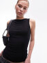 Topshop slash neck tank in black M - фото #1