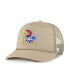 Men's Khaki Kansas Jayhawks Foam Front Mesh Trucker Snapback Hat