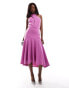 Фото #1 товара True Violet high neck midi skater dress in purple