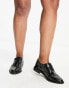 ASOS DESIGN Wide Fit More flat lace up shoes in black