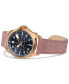 ფოტო #3 პროდუქტის Women's Swiss Automatic Khaki Aviation Pink Leather Strap Watch 36mm