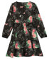 ფოტო #2 პროდუქტის Big Girls Satin Floral Long Sleeve Dress