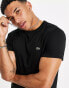 Lacoste logo pima cotton t-shirt in black