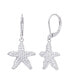 Cubic Zirconia Starfish Earrings in Silver Plate