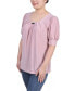 Фото #6 товара Petite Short Sleeve Balloon Sleeve Top