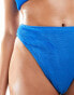 4th & Reckless capri high waist full coverage crinkle bikini bottom in blue BLAU, 38 - фото #3