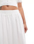 Фото #3 товара Abercrombie & Fitch eyelet tiered linen maxi skirt in white