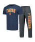 ფოტო #1 პროდუქტის Men's Charcoal, Navy Detroit Tigers Meter T-shirt and Pants Sleep Set