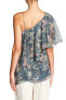 Фото #2 товара Haute Hippie 154083 Women's One Shoulder Floral Blouse Lux Lisbon Sz. Medium