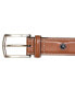 Men's Inlay Logo Signature Double Stitch Leather Belt