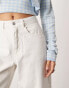 ASOS DESIGN barrel leg jeans with cinch waist in ecru