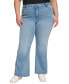 ფოტო #1 პროდუქტის Plus Size Chain-Trim Wide-Leg Jeans, First@Macy’s