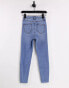 Фото #2 товара Miss Selfridge Emily Short high waist ankle grazer skinny jean in midwash blue