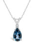 ფოტო #1 პროდუქტის London Blue Topaz (1 ct. t.w.) and Diamond Accent Pendant Necklace in 14K Yellow Gold or 14K White Gold