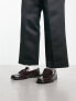 ASOS DESIGN loafers with fringe detail in polished burgundy leather