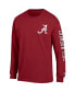 Фото #3 товара Men's Crimson Alabama Crimson Tide Team Stack 3-Hit Long Sleeve T-shirt
