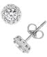 Фото #1 товара IGI Certified Lab Grown Diamond Halo Stud Earrings (2 ct. t.w.) in 14k White Gold