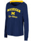 Фото #3 товара Women's Navy Michigan Wolverines Catalina Hoodie Long Sleeve T-shirt