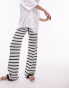 Фото #1 товара Topshop knitted stripe trousers in black and white