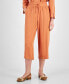 Фото #1 товара Women's Smocked-Waist Cropped Pants, Created for Macy's