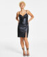 ფოტო #1 პროდუქტის Women's Sleeveless Cutout Faux-Leather Dress, Created for Macy's