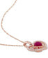 Фото #3 товара Macy's ruby (1 ct. t.w.) & Diamond (1/4 ct. t.w.) Heart Spoke 17" Pendant Necklace in 14k Rose Gold