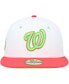 Фото #4 товара Men's White, Coral Washington Nationals Robert F. Kennedy Memorial Stadium Strawberry Lolli 59FIFTY Fitted Hat