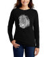 ფოტო #1 პროდუქტის Women's Long Sleeve Word Art Lion T-shirt