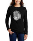 Women's Long Sleeve Word Art Lion T-shirt