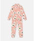 ფოტო #1 პროდუქტის Big Girls Two Piece Thermal Underwear Set Pink Printed Off White Flowers