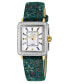 Women's Padova Swiss Quartz Gemstone Floral Green Leather Watch 30mm