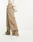 NA-KD elastic waistband baggy trousers in khaki