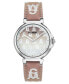 Women's Ombre Tan and White Polyurethane Leather Strap with Steve Madden Logo and Stitching Watch, 36mm