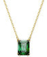 Gold-Tone Color Rectangle Crystal Pendant Necklace, 15" + 2-3/4" extender