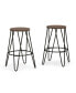 Simeon 26" Metal Counter Height Stool with Wood Seat, Set of 2