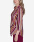 ფოტო #4 პროდუქტის Petite Wine Country Spliced Stripe Necklace Top