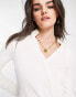 French Connection asymmetric button front top in white