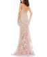 ფოტო #4 პროდუქტის Women's Floral Embellished Sleeveless Plunge Neck Gown