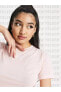 Essential mini swoosh slim Cropped T-shirt in Light Pink İnce Kumaş Kısa Kadın T-shirt