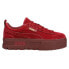 Puma Mayze Velvet Logo Platform Womens Red Sneakers Casual Shoes 384223-01