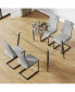 Фото #1 товара Modern Glass Dining Table and 4 PU Chairs, Easy Assembly