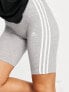 adidas Sportswear Essential 3 stripe legging shorts in grey