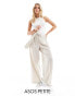 Фото #1 товара ASOS DESIGN Petite tailored pull on trousers in stone