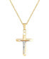 Фото #1 товара Macy's crucifix Cross 18" Pendant Necklace in 14k Two-Tone Gold