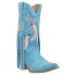 Фото #2 товара Dingo Day Dream Fringe Embroidery Round Toe Cowboy Womens Blue Casual Boots DI1