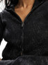 Фото #5 товара Weekday Cut tight fit zip through hoodie in black