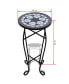 Mosaic Side Table Plant Table Black White